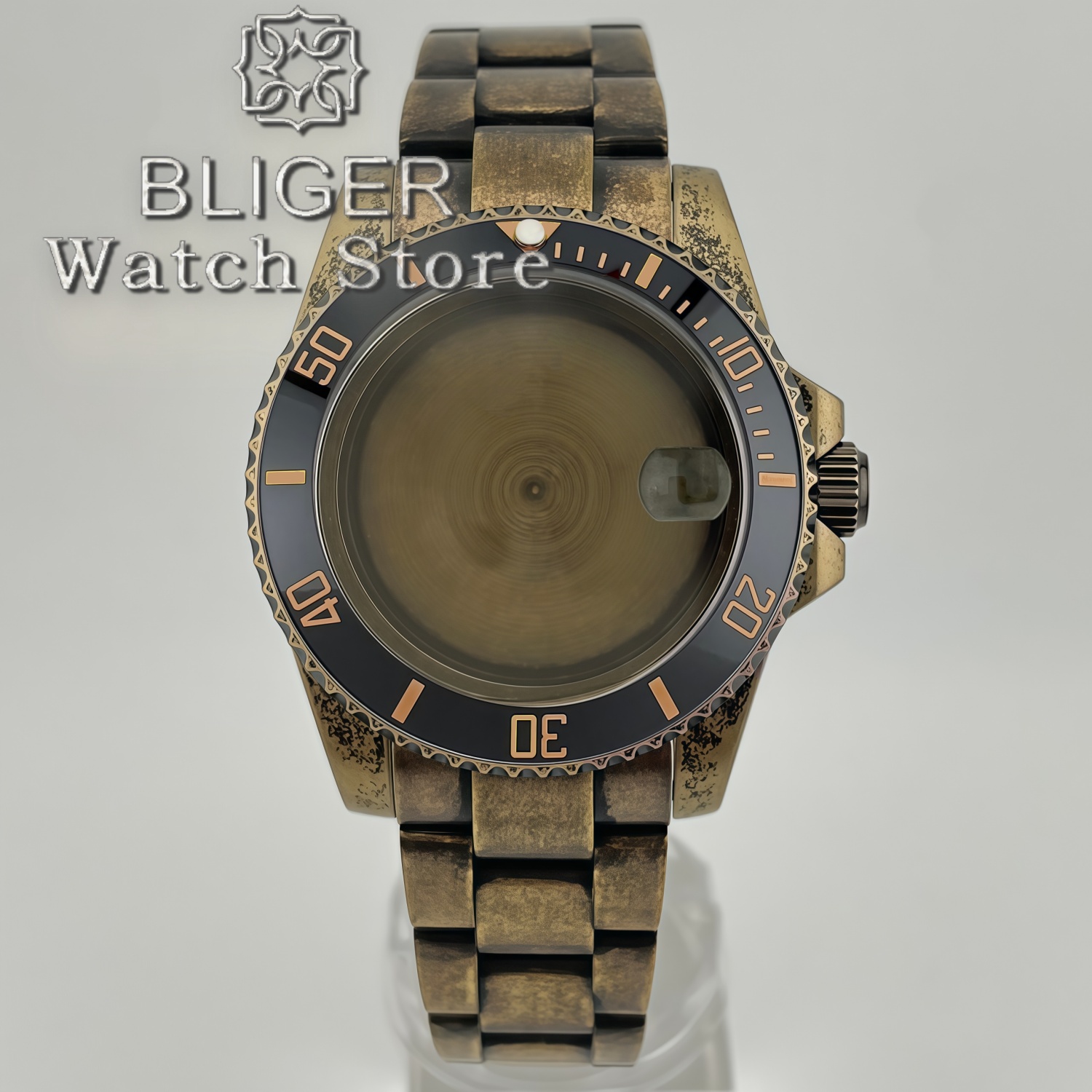 Bronze Case Watch - BLIGER 40MM Retro Sapphire Glass Diving