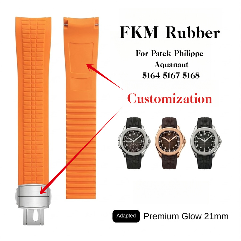 Luxury Watch Patek Philippe - 21mm Soft FKM Rubber Strap for