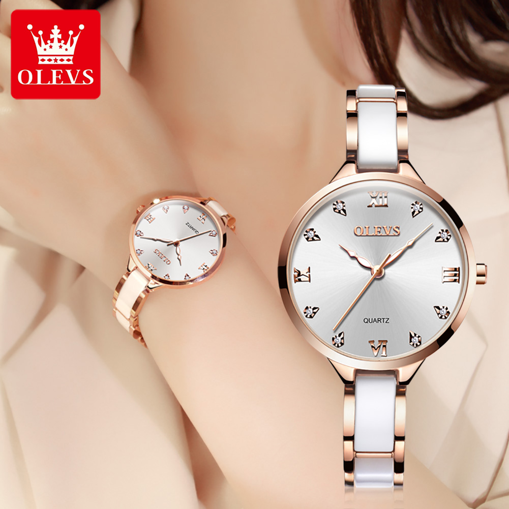 Luxury Watch Japan - OLEVS Gốm Đầm Nữ Đồng Hồ