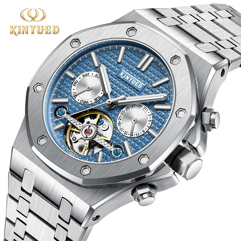 Automatic Pilot Watch - KINYUED Brand Fashion Blue Mechanical Watch