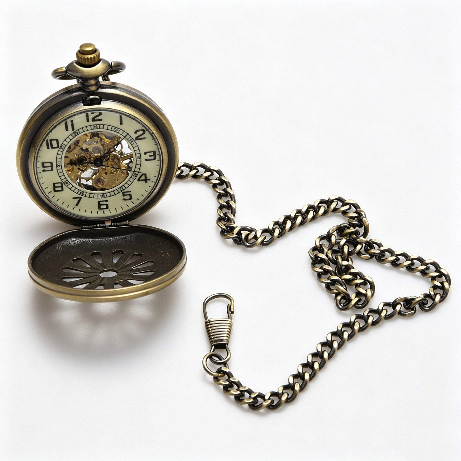 Roman Numerals Quartz Pocket W - đánh giá và giá Bronze Case Watch