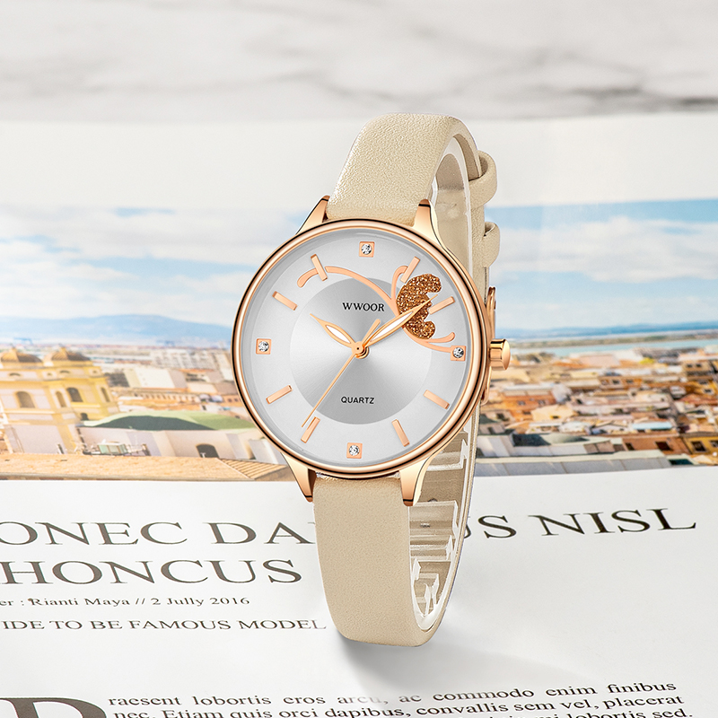 WWOOR Luxury Women's Watch Qua - đánh giá và giá Luxury Watch White