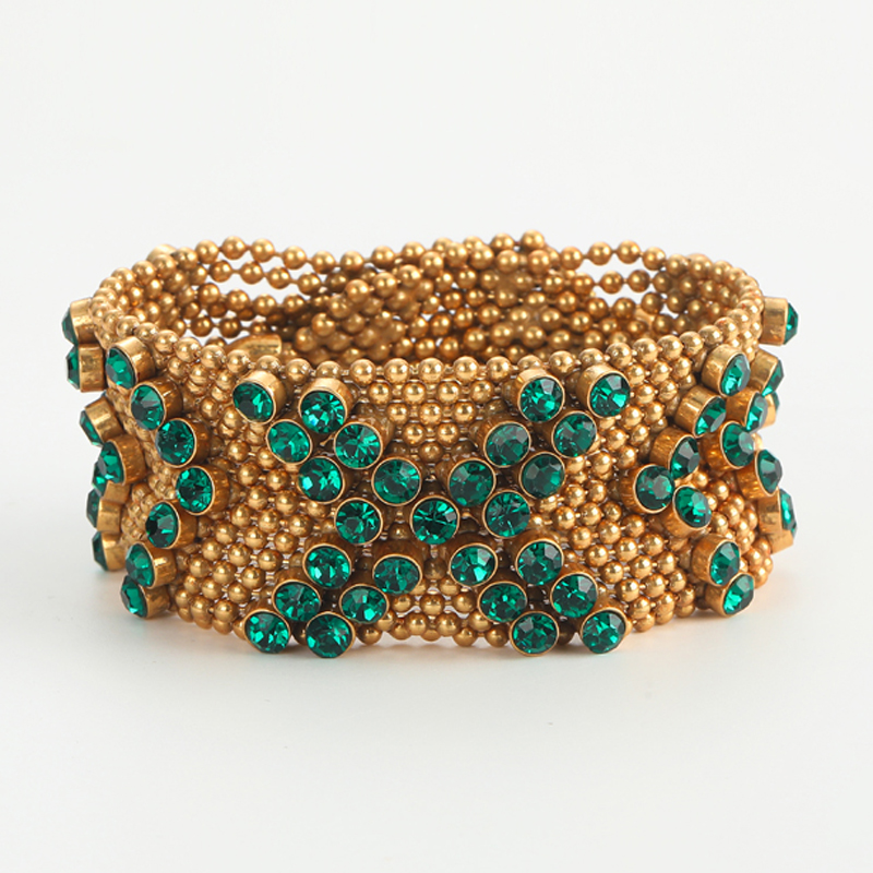Vintage Green Rhinestone Brace - đánh giá và giá Luxury Watch In Dubai