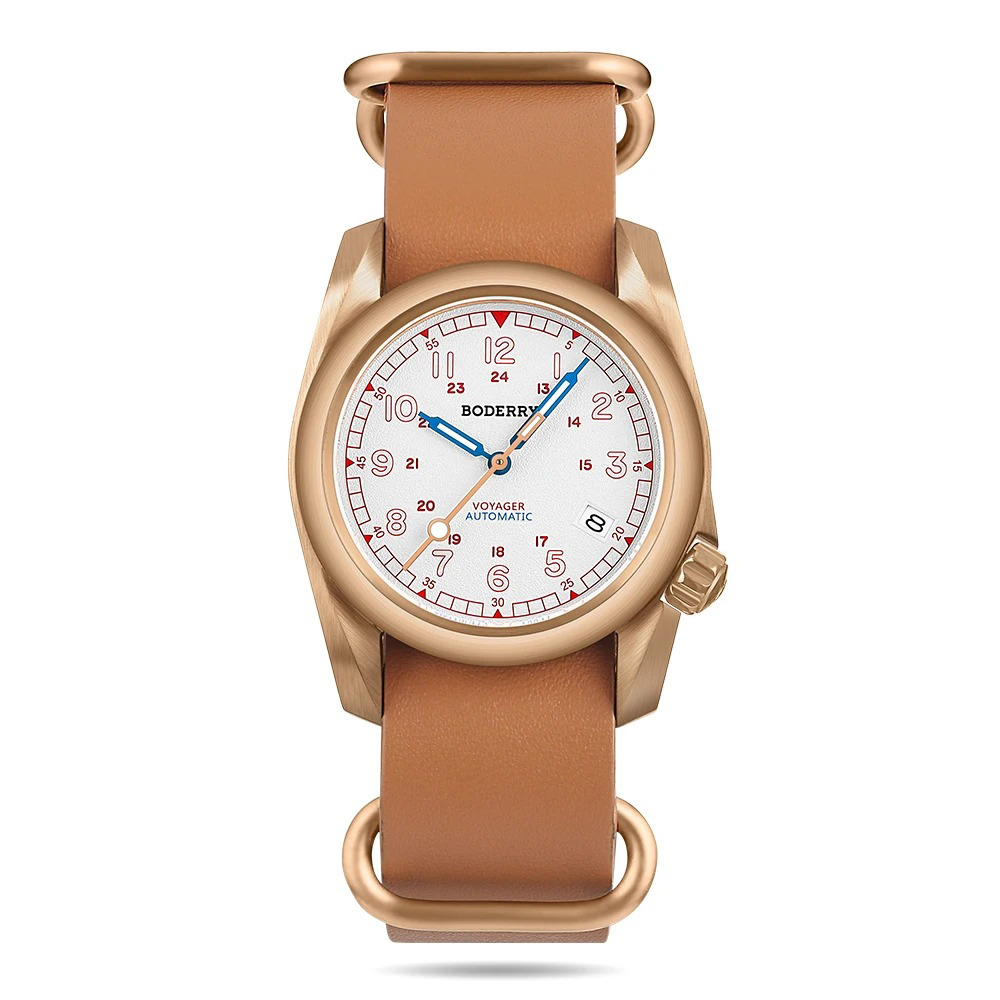 BODERRY Men Automatic Watch 40 - đánh giá và giá Bronze Case Watch