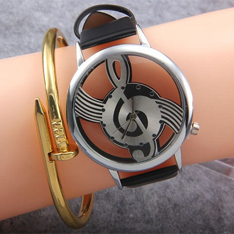 Fashion Hollow Music Shape Wat - đánh giá và giá Luxury Watch White