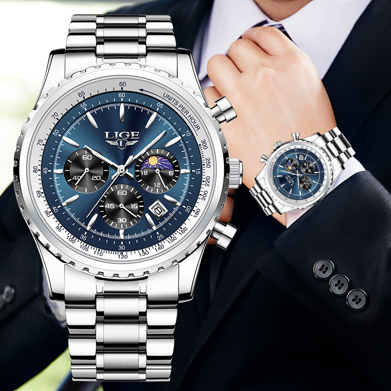 LIGE Brand Luxury Quartz Man W - đánh giá và giá Zen Luxury Watch
