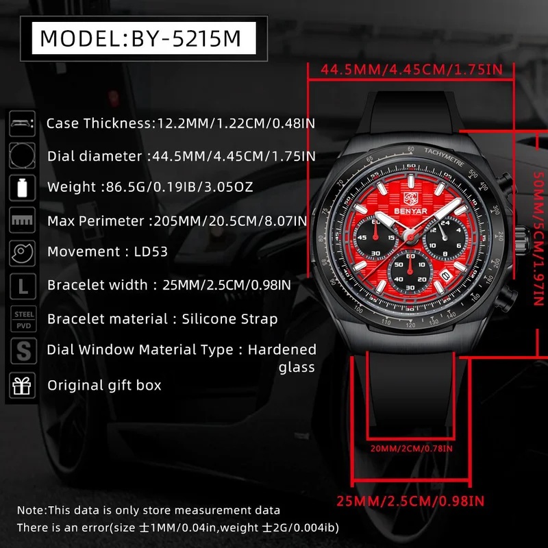 BENYAR Luxury Men's Watch Date - đánh giá và giá Luxury Watch Box