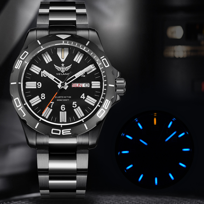 YELANG V1036 42MM Men Quartz W - đánh giá và giá Diver Watch 300M
