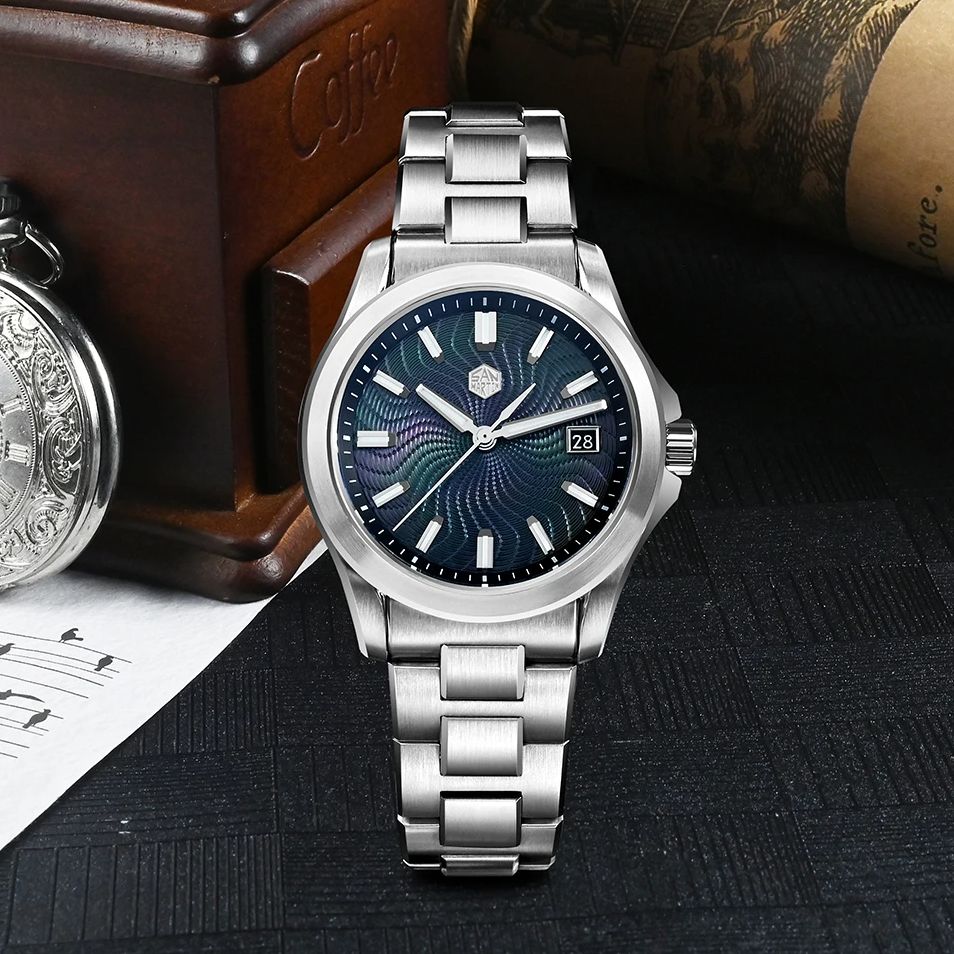 San Martin Men Automatic Watch - đánh giá và giá Guilloché Dial Watch