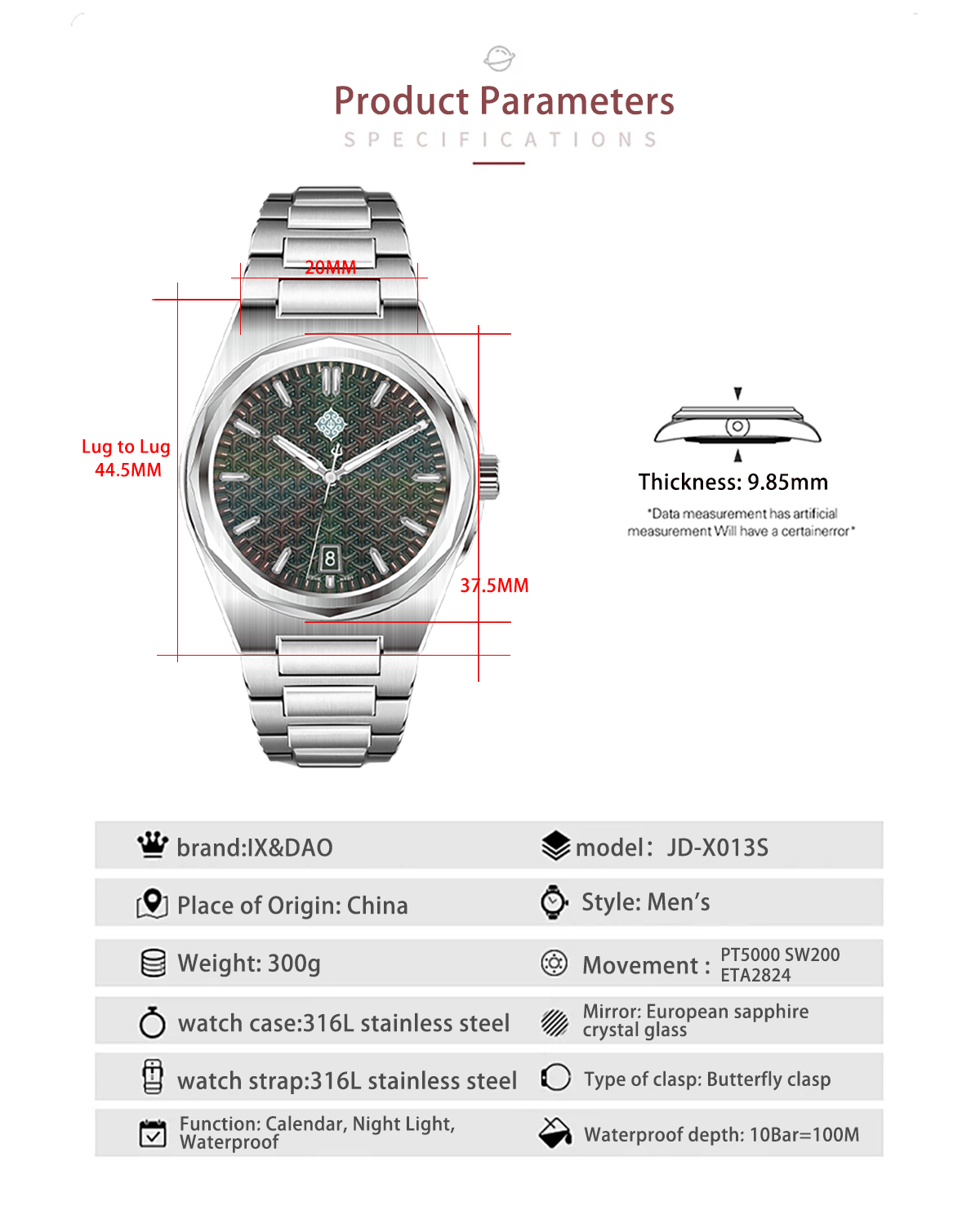 IX&DAO 2026 New Warrior 37mm M - đánh giá và giá Guilloché Dial Watch