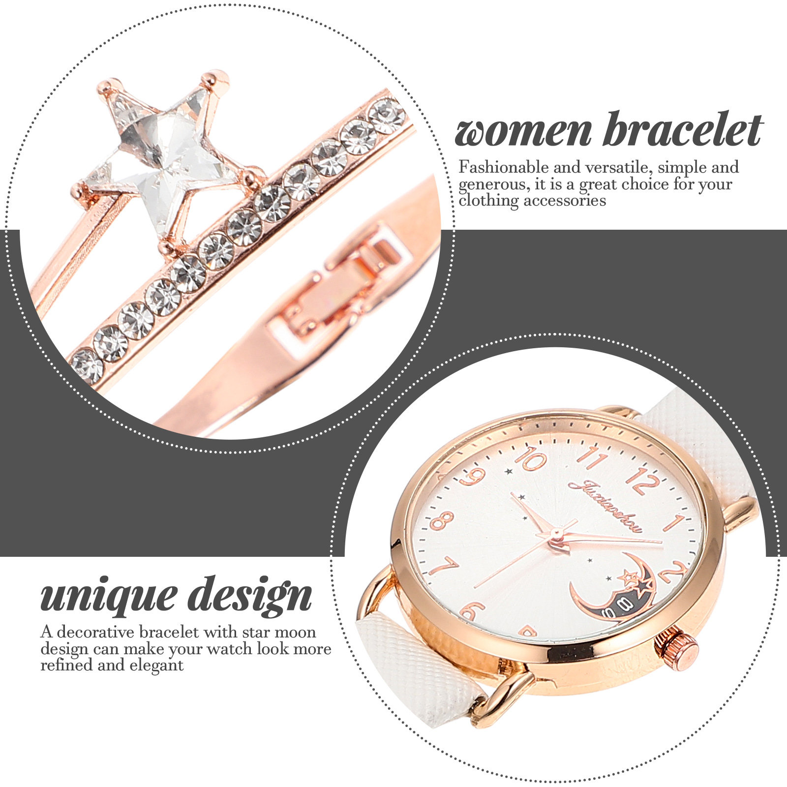 1Set Women Watch Bracelet Set  - đánh giá và giá Luxury Watch White