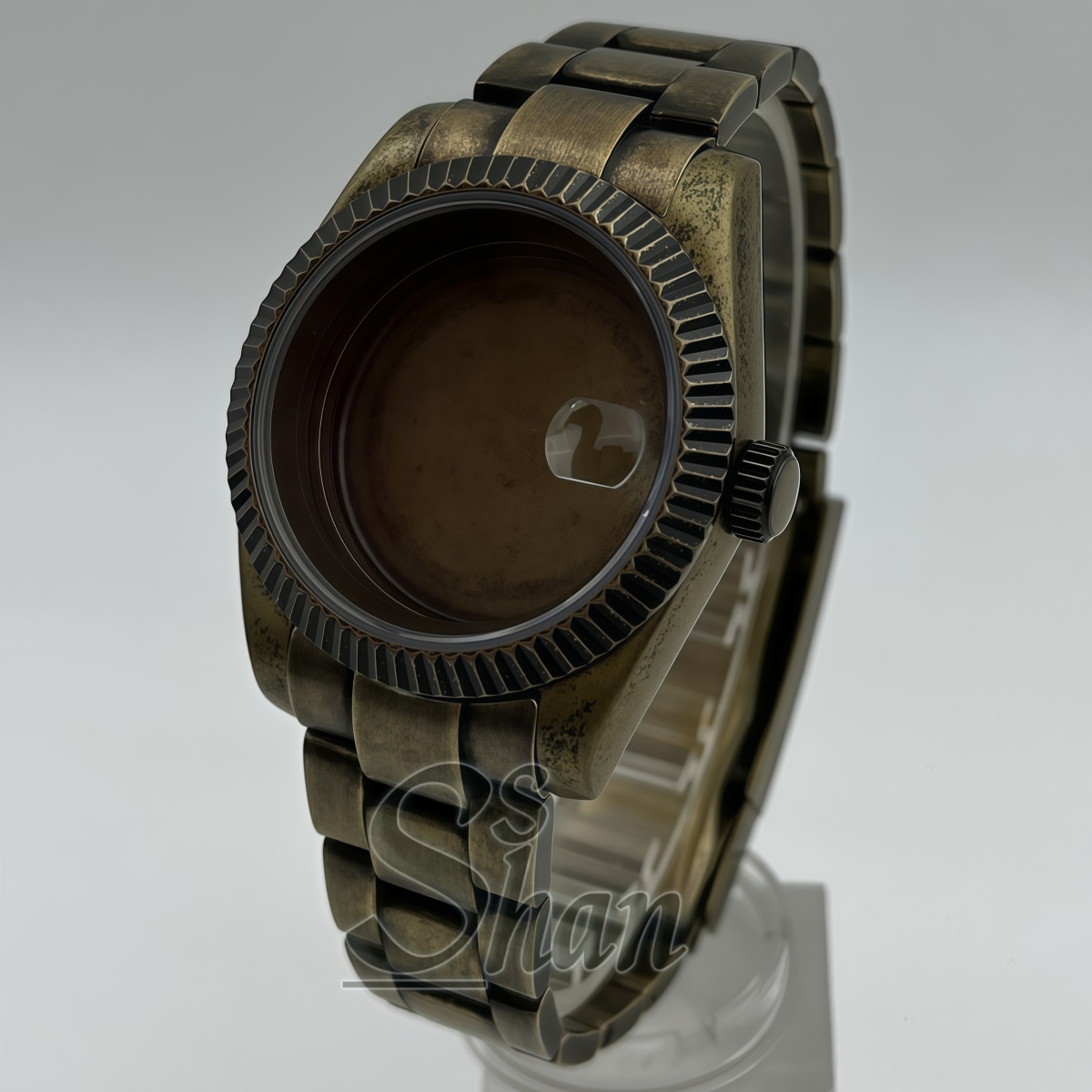 39MM Bronze‑Tone Grooved Watch - đánh giá và giá Bronze Case Watch