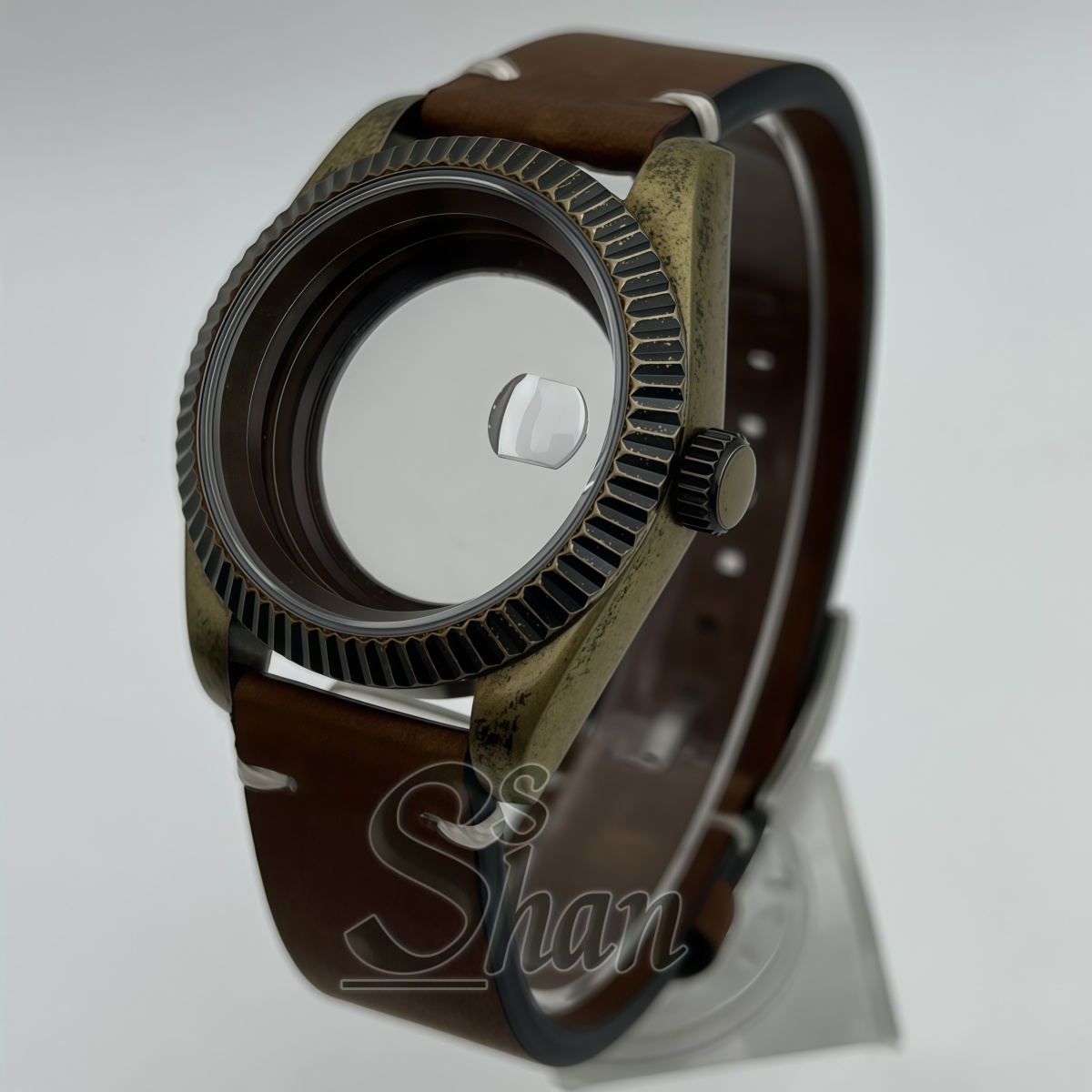 39MM Bronze‑Tone Grooved Watch - đánh giá và giá Bronze Case Watch