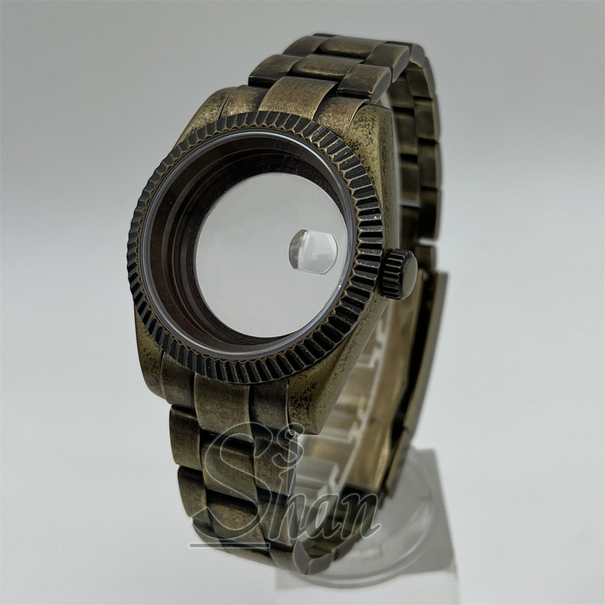 39MM Bronze‑Tone Grooved Watch - đánh giá và giá Bronze Case Watch