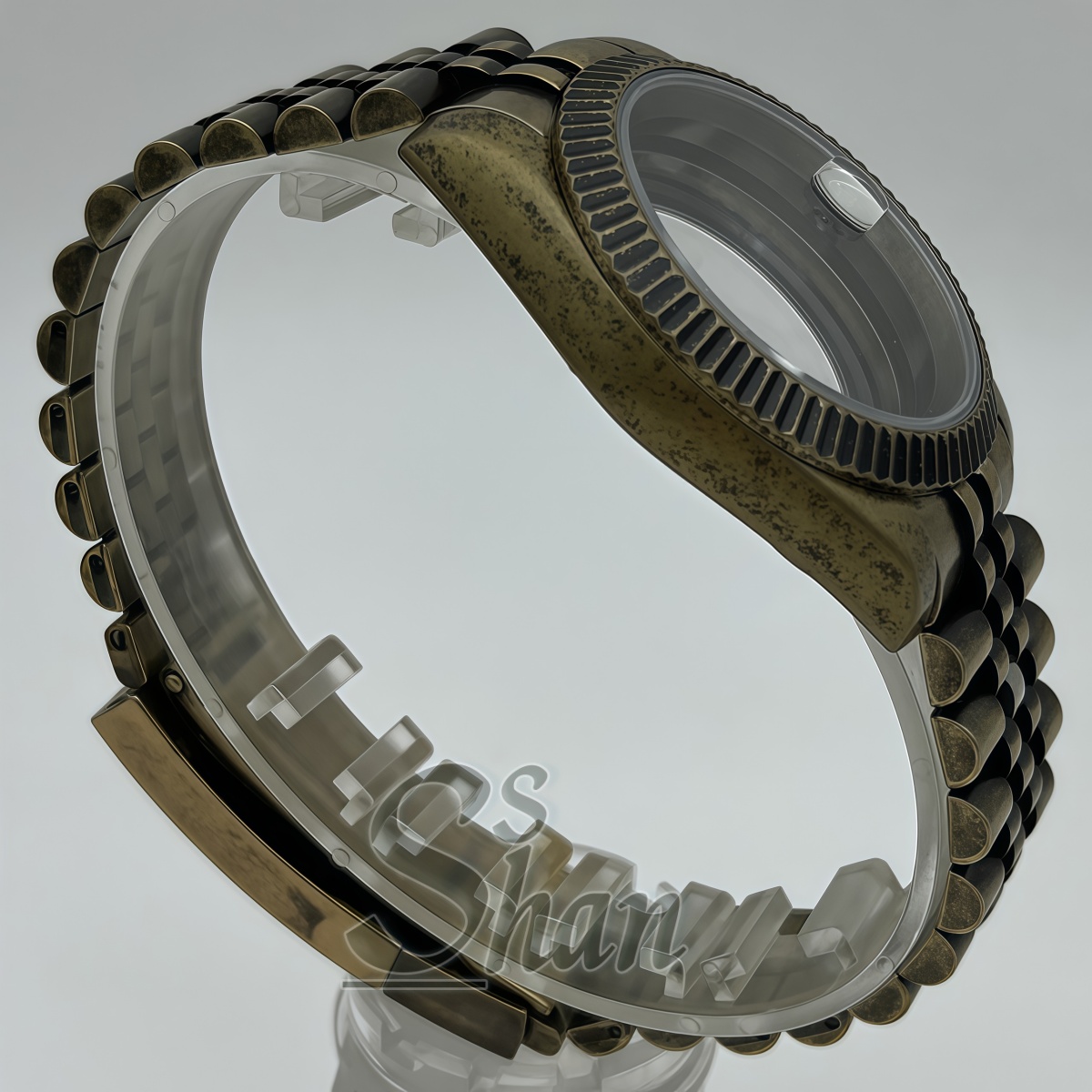 39MM Bronze‑Tone Grooved Watch - đánh giá và giá Bronze Case Watch