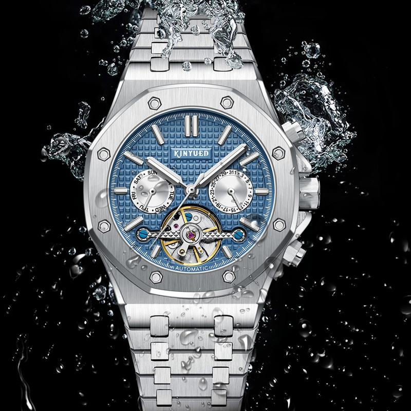 KINYUED Brand Fashion Blue Mec - đánh giá và giá Automatic Pilot Watch