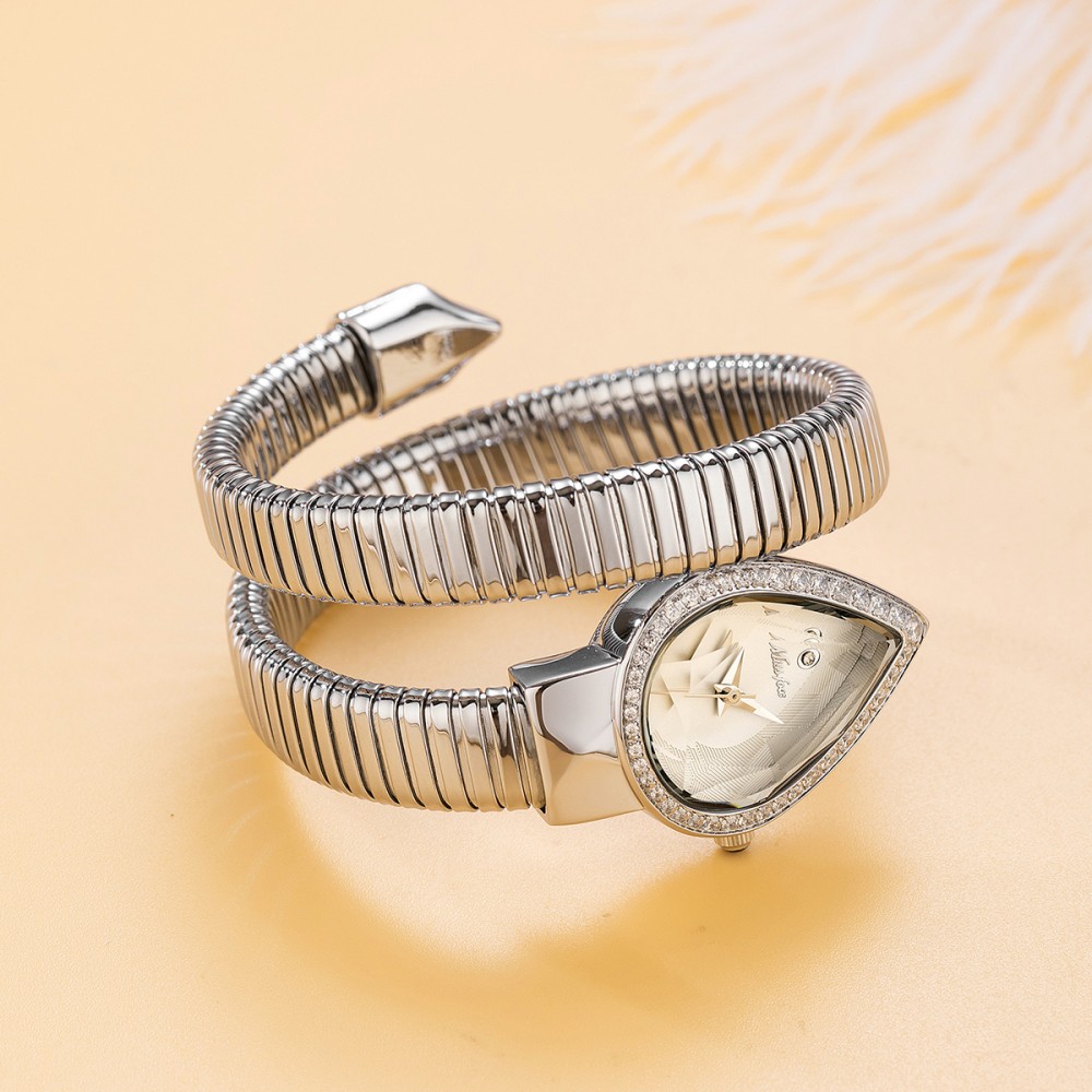 MISSFOX Snake Shape Diamond Wa - đánh giá và giá Luxury Watch White