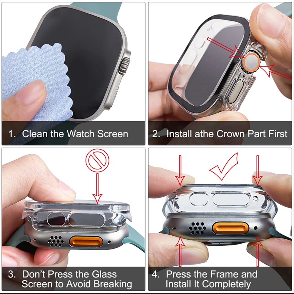 Glass+case For Apple Watch Ult - đánh giá và giá Luxury Watch Protection Film