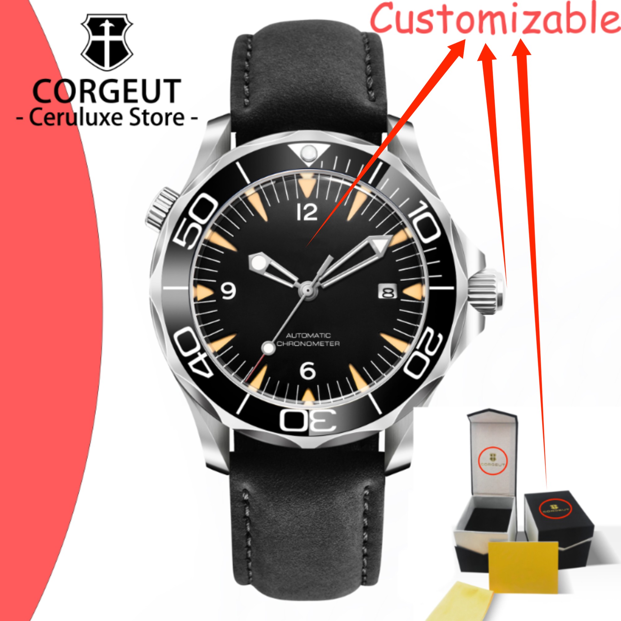 CUSTOM Logo Sapphire Glass Aut - đánh giá và giá Luxury Watch Japan